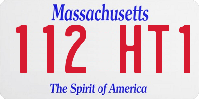 MA license plate 112HT1