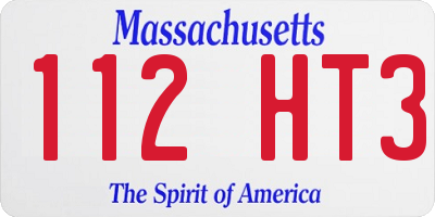 MA license plate 112HT3