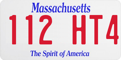 MA license plate 112HT4