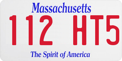 MA license plate 112HT5