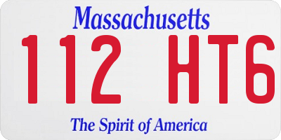 MA license plate 112HT6