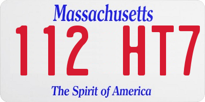 MA license plate 112HT7