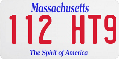 MA license plate 112HT9
