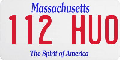 MA license plate 112HU0