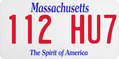 MA license plate 112HU7
