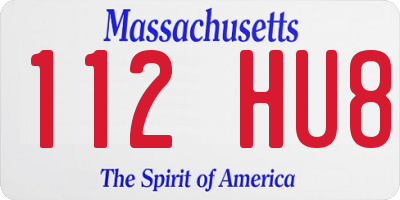MA license plate 112HU8