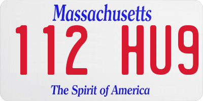 MA license plate 112HU9