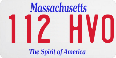 MA license plate 112HV0