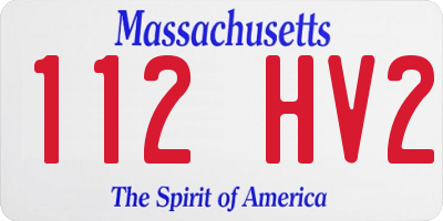 MA license plate 112HV2