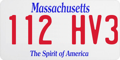 MA license plate 112HV3