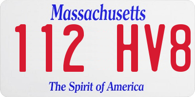 MA license plate 112HV8