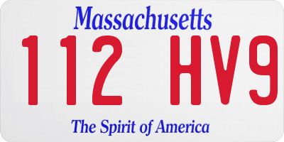 MA license plate 112HV9
