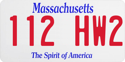 MA license plate 112HW2