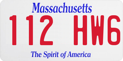 MA license plate 112HW6