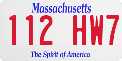 MA license plate 112HW7
