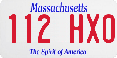 MA license plate 112HX0