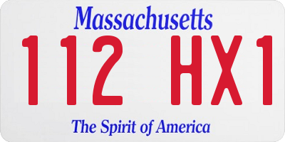 MA license plate 112HX1