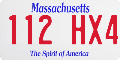 MA license plate 112HX4