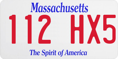 MA license plate 112HX5