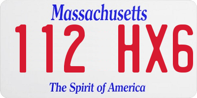 MA license plate 112HX6