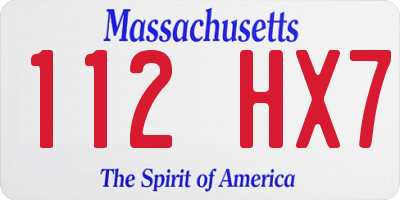 MA license plate 112HX7