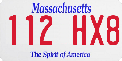 MA license plate 112HX8