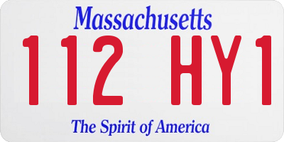 MA license plate 112HY1