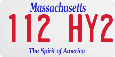 MA license plate 112HY2