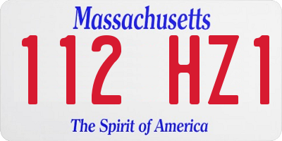 MA license plate 112HZ1