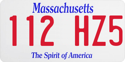 MA license plate 112HZ5