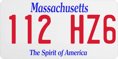 MA license plate 112HZ6