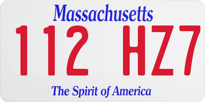 MA license plate 112HZ7