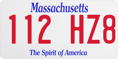 MA license plate 112HZ8