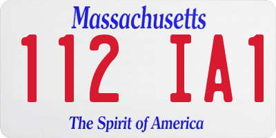 MA license plate 112IA1
