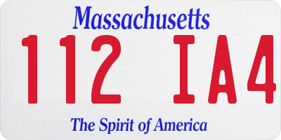 MA license plate 112IA4