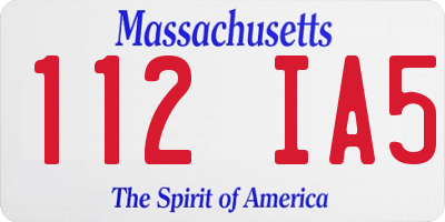 MA license plate 112IA5