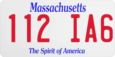 MA license plate 112IA6