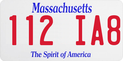 MA license plate 112IA8