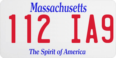 MA license plate 112IA9