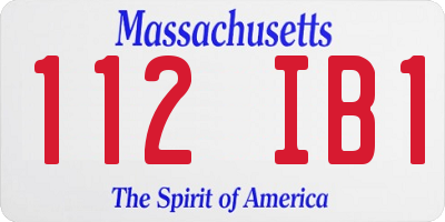 MA license plate 112IB1