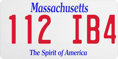 MA license plate 112IB4