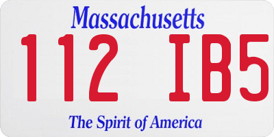MA license plate 112IB5
