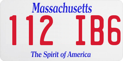 MA license plate 112IB6