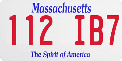 MA license plate 112IB7