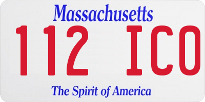 MA license plate 112IC0