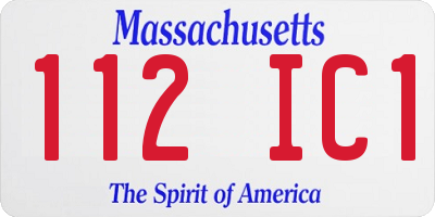 MA license plate 112IC1