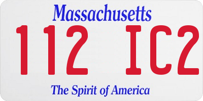 MA license plate 112IC2