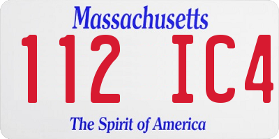 MA license plate 112IC4