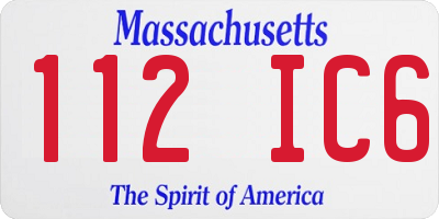 MA license plate 112IC6