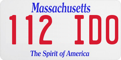 MA license plate 112ID0
